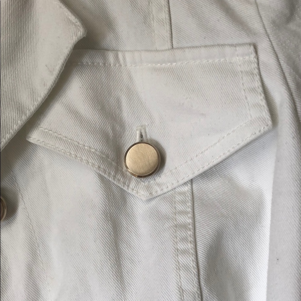 Etcetera Structured White Denim Jacket - image 3